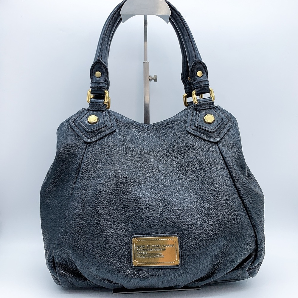 MARC by Marc Jacobs 100% Cow Leather Hobo Handbag in Black